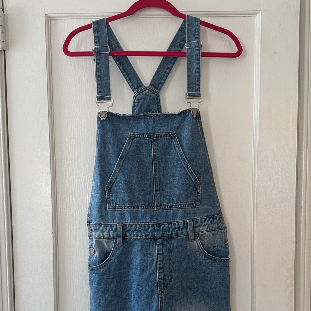 Twin Sisters Casual Blue Denim Distressed Overalls with Size L - Picture 2 of 16